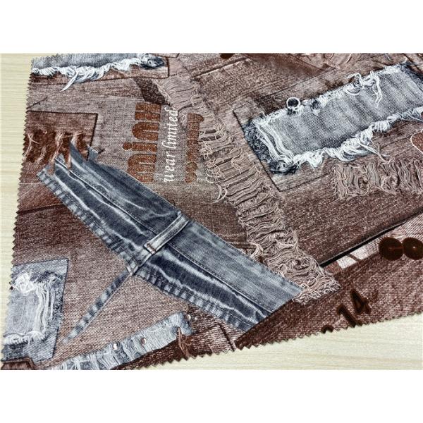 Jeans Pocket Printed Embossed Pu Leather Brown Color Abrasion Resistant