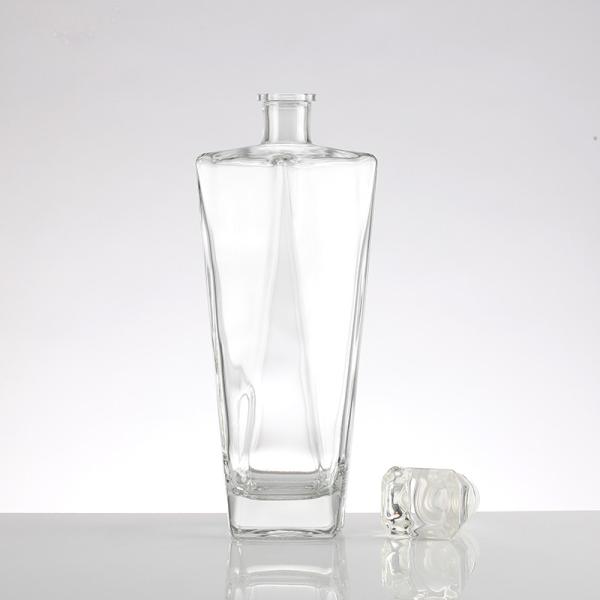 Collar Material 750ml Clear Empty Olso Vodka Liquor Gin Rum Glass Bottle with Cork Caps