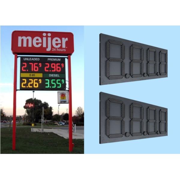 6" couleur rouge a mené des signes de station service, signe mené de prix du gaz