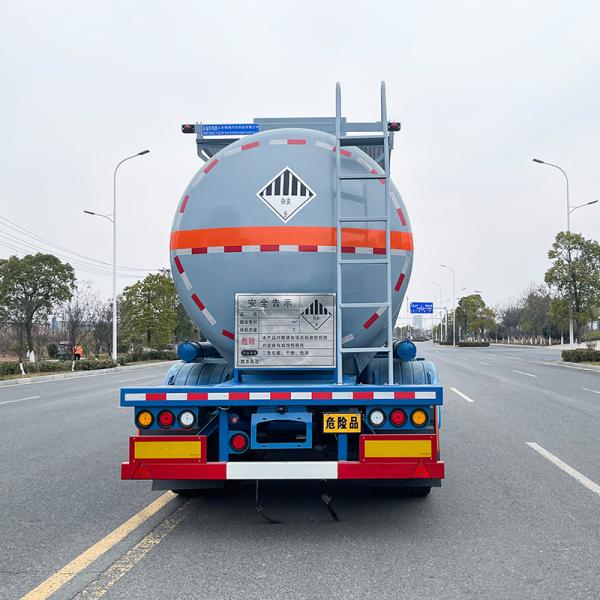 High Capacity 24000L PE Lining Hydrochloric Acid Tanker Semi Trailer With 3 Axles
