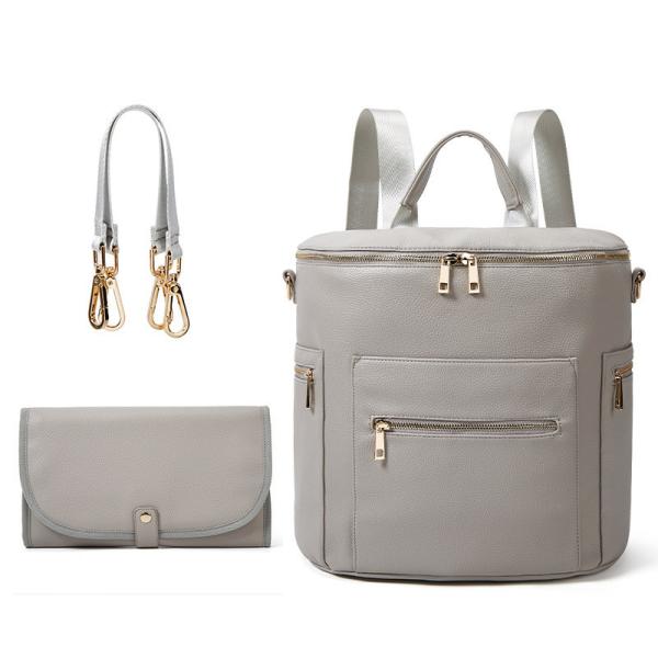 OEM ODM Travel PU Leather Backpack Diaper Bags 31*18*33cm