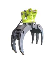 Light Weight Mini Excavator Attachments , Mini Excavator Grapple Wooden Stone