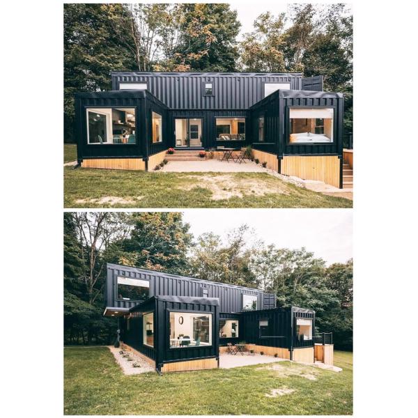 Glass Door Steel Creative Container Mobile Living Flat Pack Container