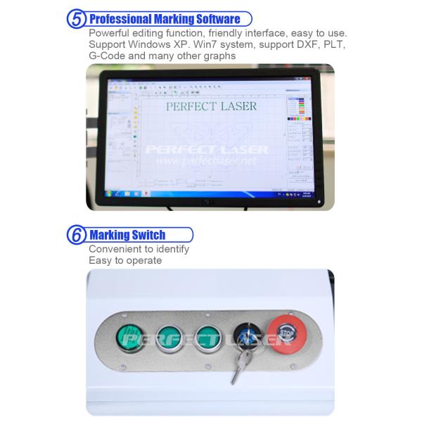 машина маркировки лазера волокна 0.95мДж 40 охлаженный воздух переключателя микрона 110×110мм пластиковый