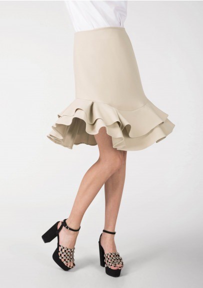 Flounce Design Mini Skirt for Women with Customized Size and Polyester Blend Fabric