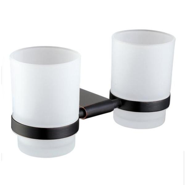 Acessório de banheiro de hotel ORB Double Tumbler Holders Toothbrush Holder Montado na parede