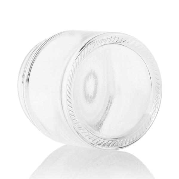 Round 15g-100g Cream Glass Jars Transparent Skin Care Packaging