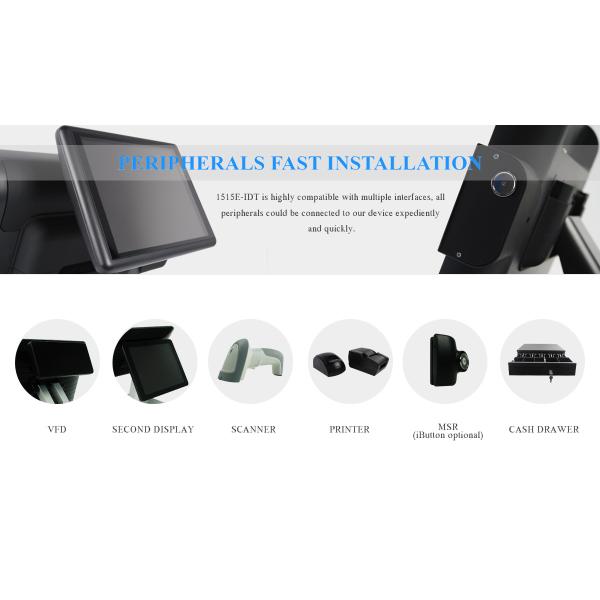 15 Inch All In One Touch POS machine with aluminum casing outside
