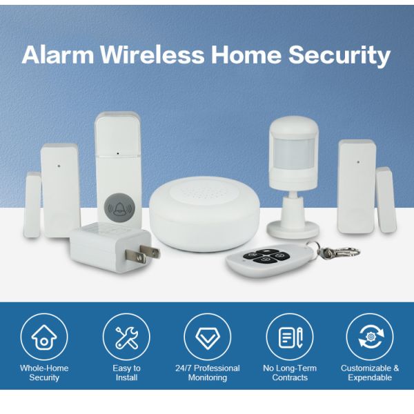 120dB Siren No-Contract DIY Home Security Alarm System with Alexa/Google Compatibility