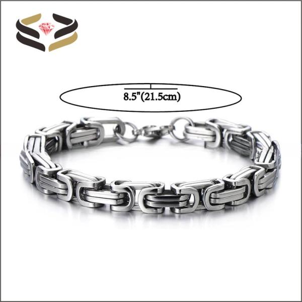 High Polished Braided Link Stainless Steel Bracelet for Men Women Clasp