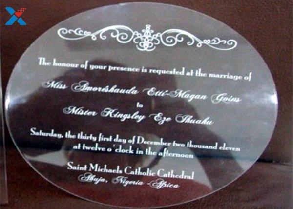 Round Shape Acrylic Gifts / Acrylic Wedding Invitation Cards With Different Color