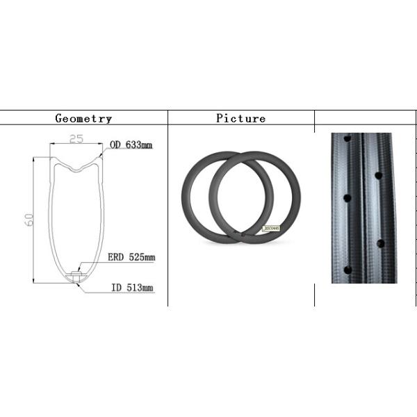 NEW High stiffness bicycle rims 700c 38/50/60/88mm carbon tubular for sale 25mm width