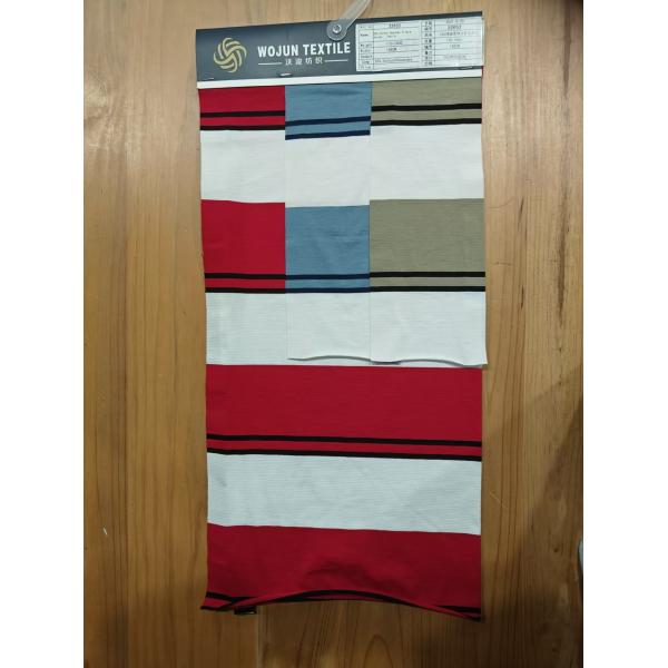 Not Easy To Deform And Breathable And Elastic Striped Knit Fabric For T-Shirt