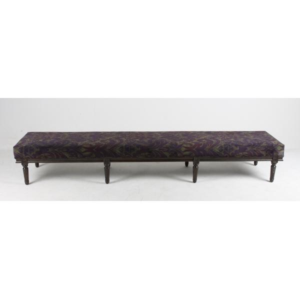 Vintage American Style Living Room Ottoman Bench Solid Wooden Upholstered