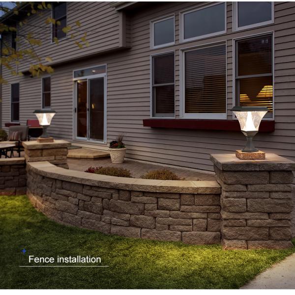 Die Cast Aluminium 30W Solar Pillar Light Garage Fence Decoration post lamp