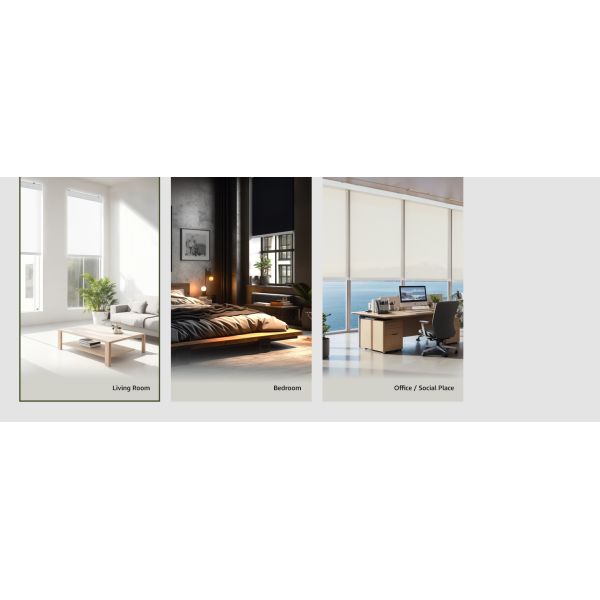 5% Openness Flame Retardant UV Blocking Roller Shades Solar Fabric Window Blinds