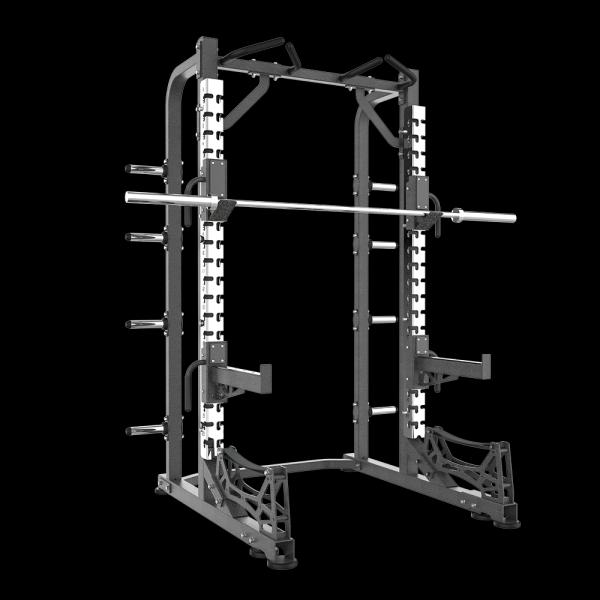 Commercial Grade Heavy Duty Steel Smith Machine and Power Rack with Plate Loaded Design