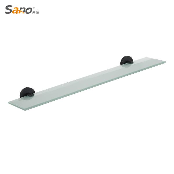 Black Bathroom Accessories Shelves 304 Stainless Steel Glass Bathroom Wall Shelf