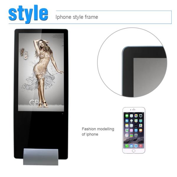 Shopping Mall Floor Standing Digital Signage , 49 Inch HD Video Digital Kiosks Touch Screen