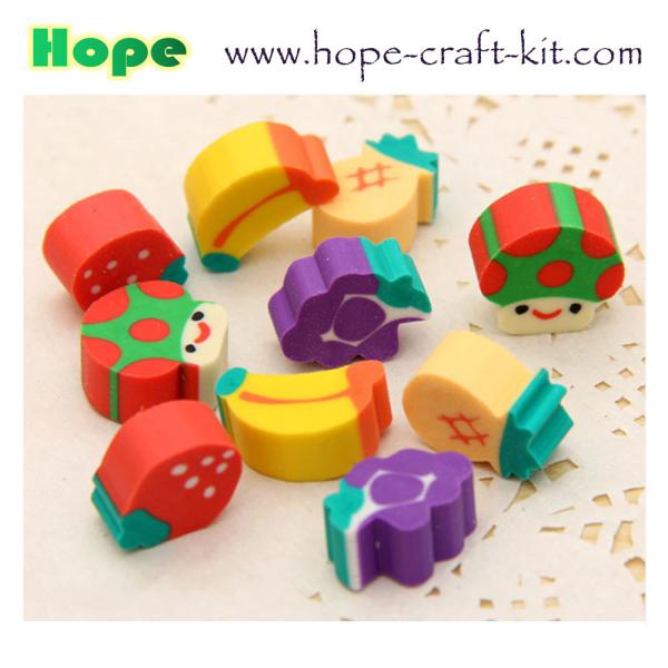 OEM ODM TPR PVC Erasers Kids Stationery supplies 3D Animal, Food, Plant, Vegetables, Fruits  disassembled and assembl