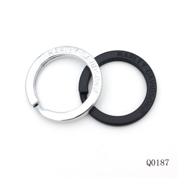 Carbon Steel Flat Key Rings Chrome Matte Black Key Ring 30mm