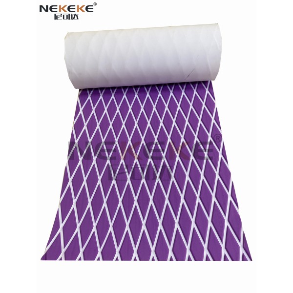 Marine Custom Color Purple and White EVA Foam Marine Decking Durable Layer With UV Resistant Boat Flooring Material