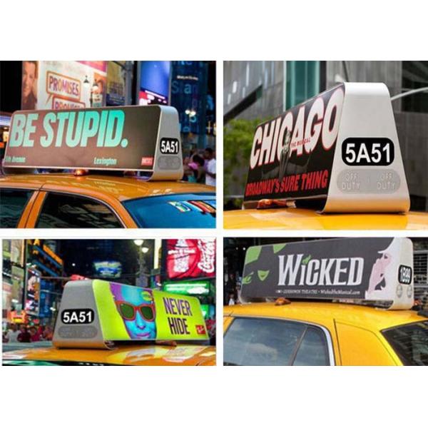 IP65 Outdoor Mobile LED Screen Taxi Top Advertising Signs 5500 nits Brightness