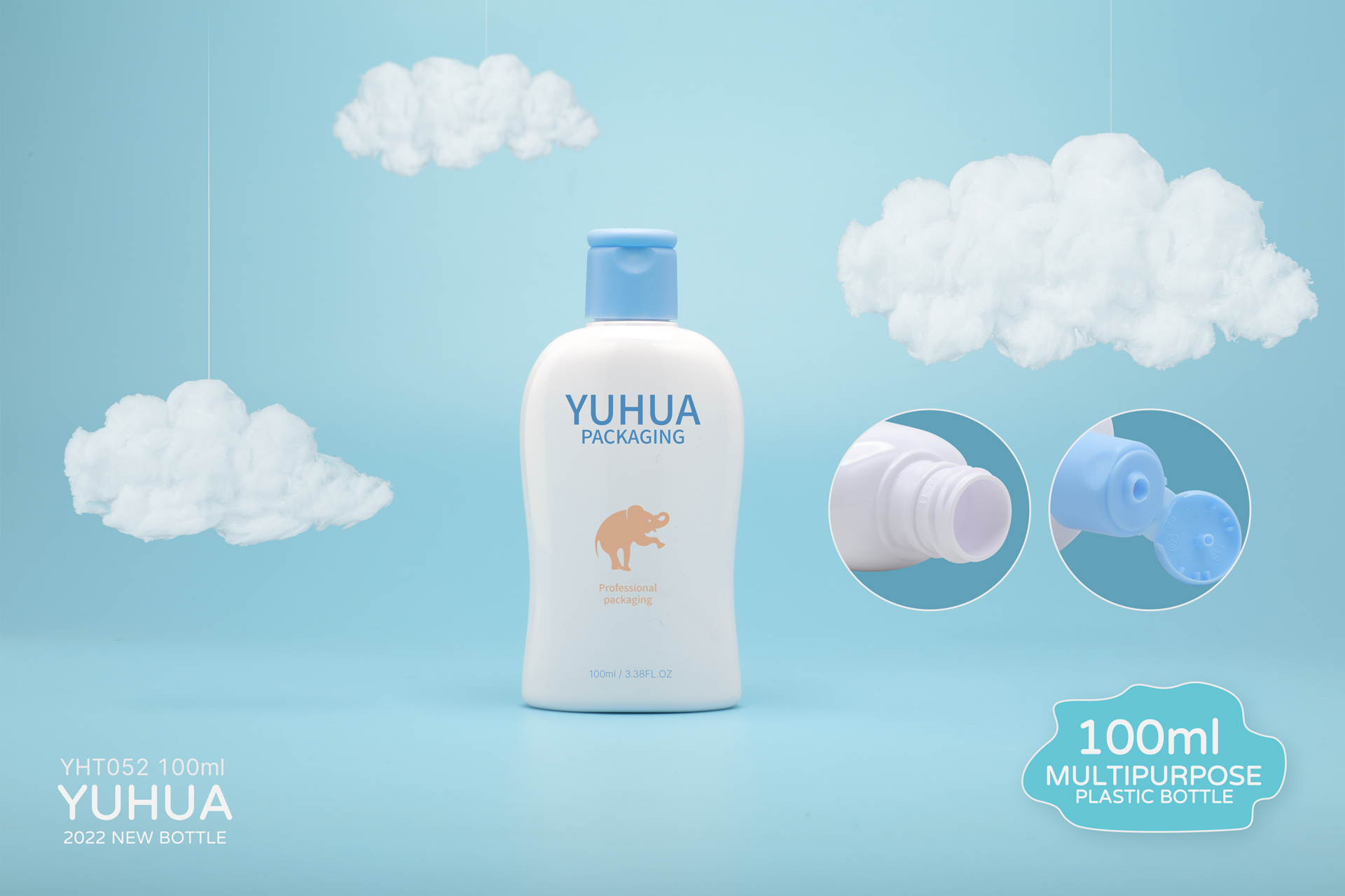 Сжиманное пластиковое OEM разливает 100ml по бутылкам с ясностью цвета верхней крышки сальто белой