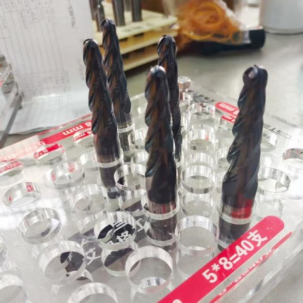 Customized HF25 Carbide Taper End Mill Cutter 4 Degree For Deep Cavity Slope Cutting