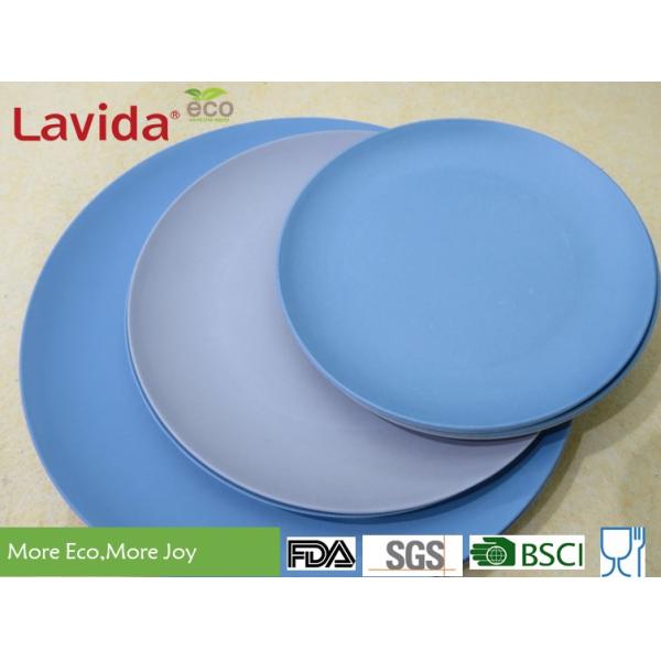 Gray Solid Color Bamboo Fibre Plates High Strength Non - Flammable For Household