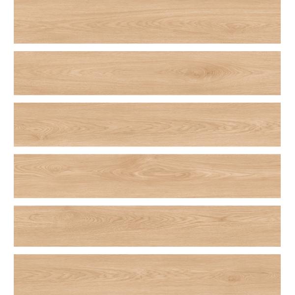 Yellow Brown Wooden Porcelain Floor Strips 200x1200mm