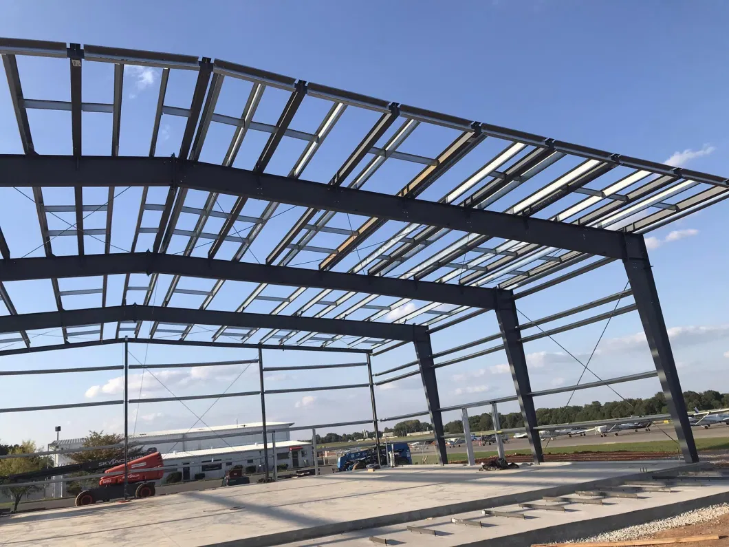 Edificio de almacén prefabricado industrial de acero estructural pintado