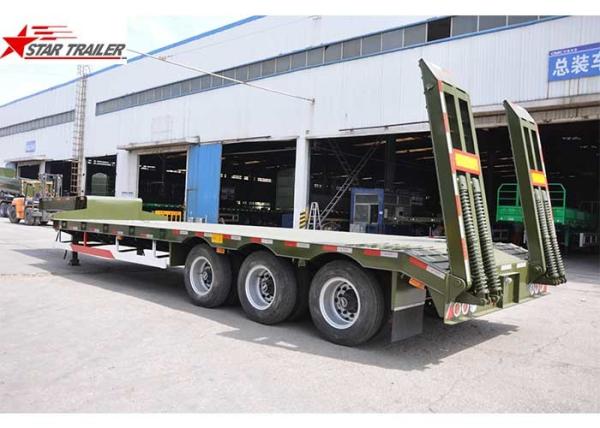 High Capacity Low Loader Semi Trailer, Steel Heavy Duty Low Bed Trailers