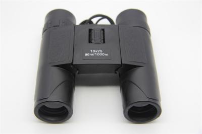 Black Portable Compact Folding Binoculars , Compact Sports Binoculars With Neck Strap