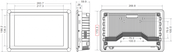10.1 Inch Industrial Computer Monitor Embedded IP65 Touchscreen Monitor