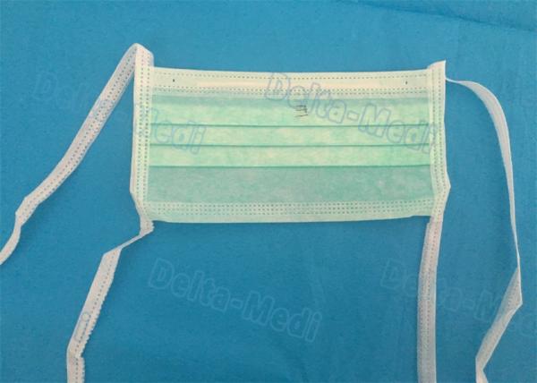 Verde máscara protetora não tecida de 3 dobras, máscaraes protetoras médicas descartáveis estéreis