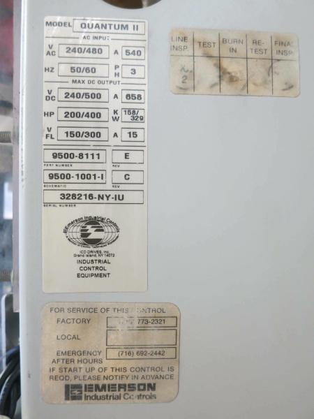 Quantum II 9500-8111 brandnew e original, 400 HP; 500 V; 658 ampères.