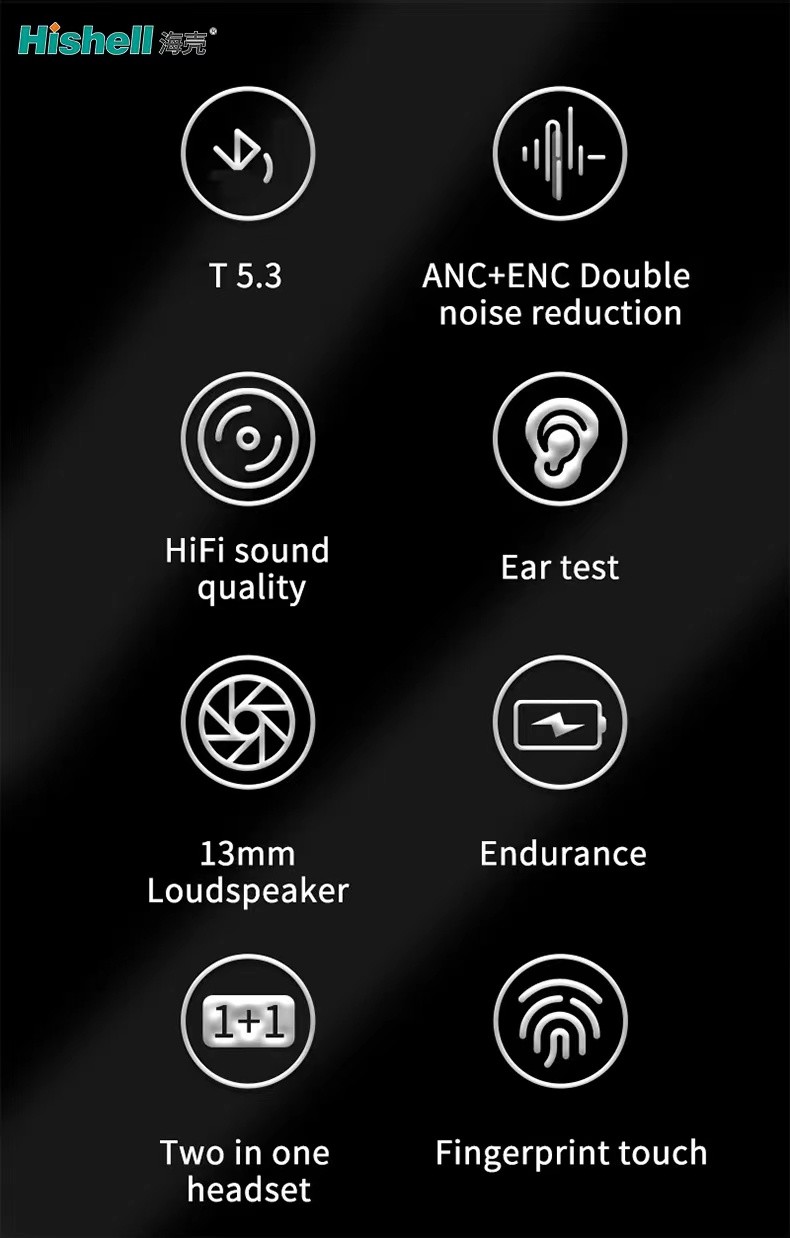 Шум отменяя ENCL Earbuds 2 ANC Bluetooth в 1 беспроводном шлемофоне J9 шеи