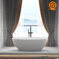 Bañera libre negra blanca de baño de la tina del diseño del mate artificial popular regular de la piedra