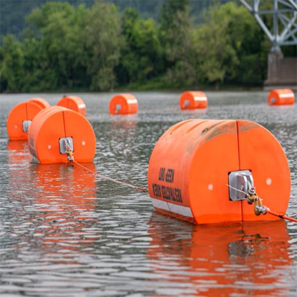 Sistema de barreira flutuante marinha cilíndrica Detritos Via d'água Boia Cochrane Boom