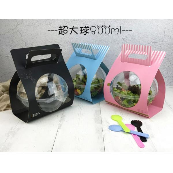 Salad Bowl with Lid Paper Card Dimension 13.5* 5.3 6.5 cm Convenient and Eco-Friendly