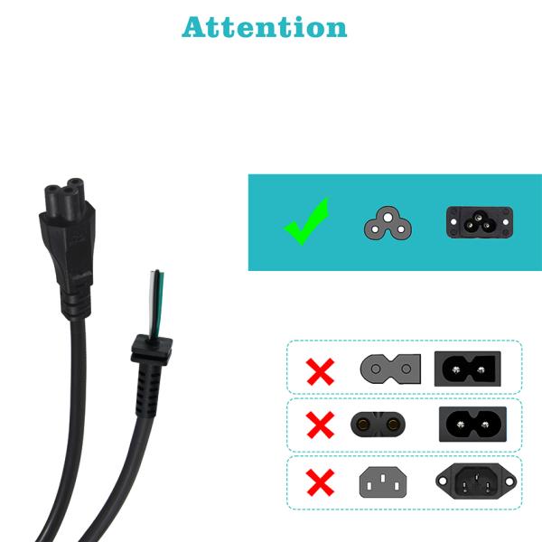 C5 to SR Power Cord 18AWG Tinned Copper Oil-Resistant Jacket