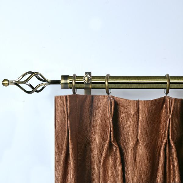 KYOK Electroplated Classical Style Expandable Twisted Curtain Finial Curtain Rod Set