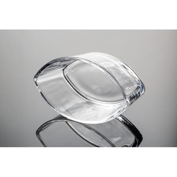 Transparent Pressed Boat Shaped Glass Vase Home Decorative Glass Containers