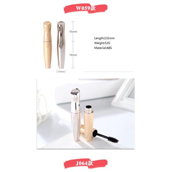 Electroplated Plastic Mascara Tube Silicone Eyelash Brush Head Empty Mascara Bottle