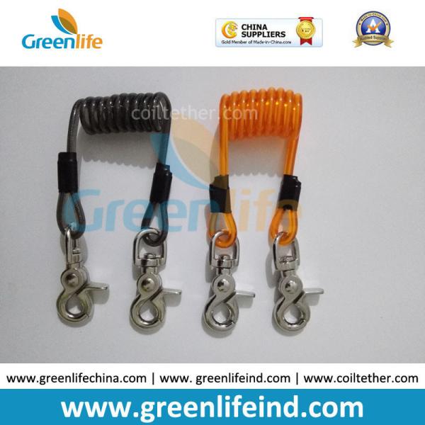New Style Earthy Yellow Color 8CM Plastic Spring Coil Key Ring Chain