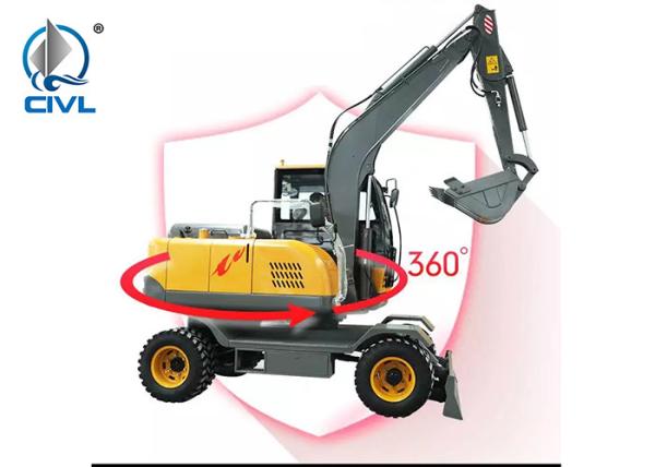 Small Wheel Excavator Engineering Rubber Wheel Excavators New 50/80 Hydraulic Wheel Excavator / Wood Grabber 36.8 48kw