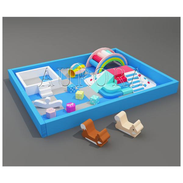 OEM ODM Kids Soft Play Equipment Climbing Foam Play Set With Ball Pit Rainbow Color