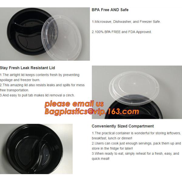 Коробка бенто пластикового устранимого пластикового взятия качества еды отсутствующая с 4 отсек, пищевой контейнер контейнеров пластиковый течебезопасный