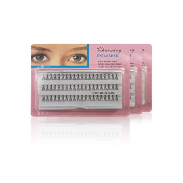 60pcs/Set Individual Black Natural Fake Eyelash Long Cluster Extension